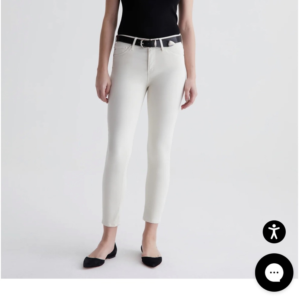 AG Prima cigarette, ankle denim in cream size 27